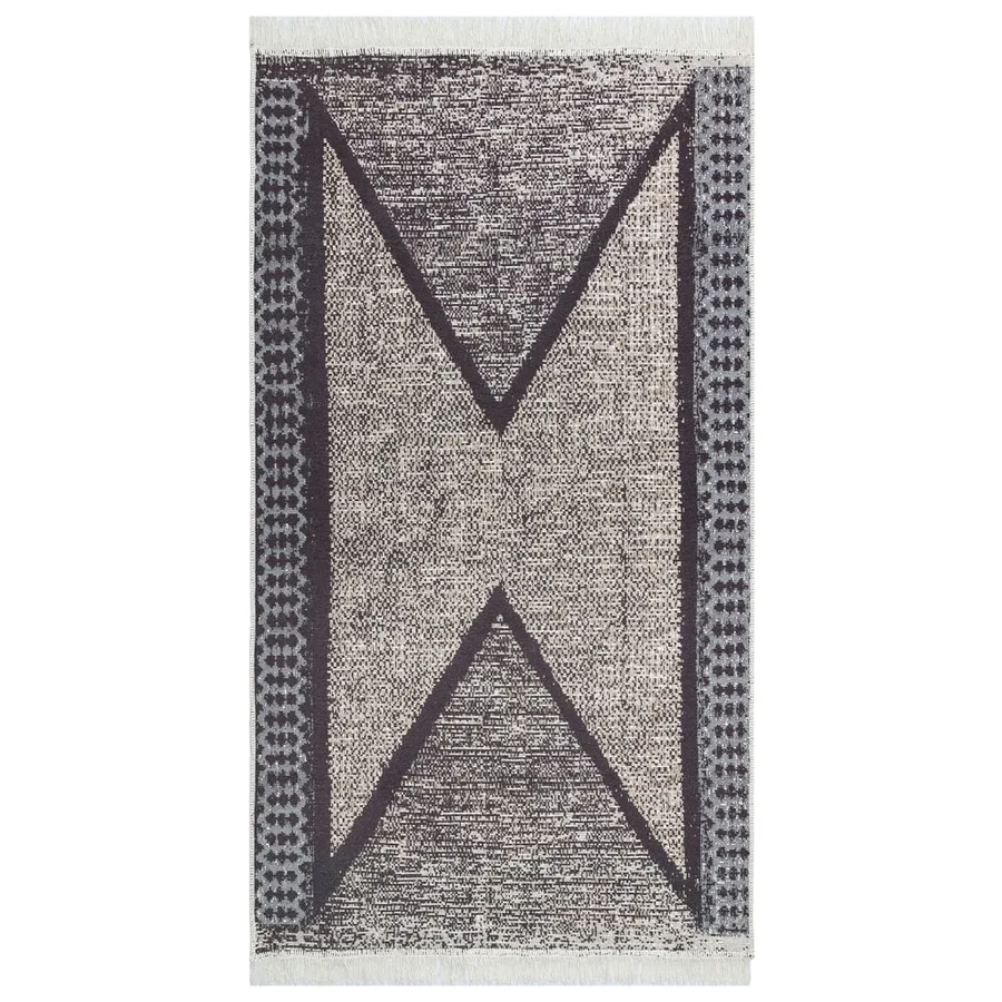 Tapis Noir et gris 120x180 cm Coton - 2