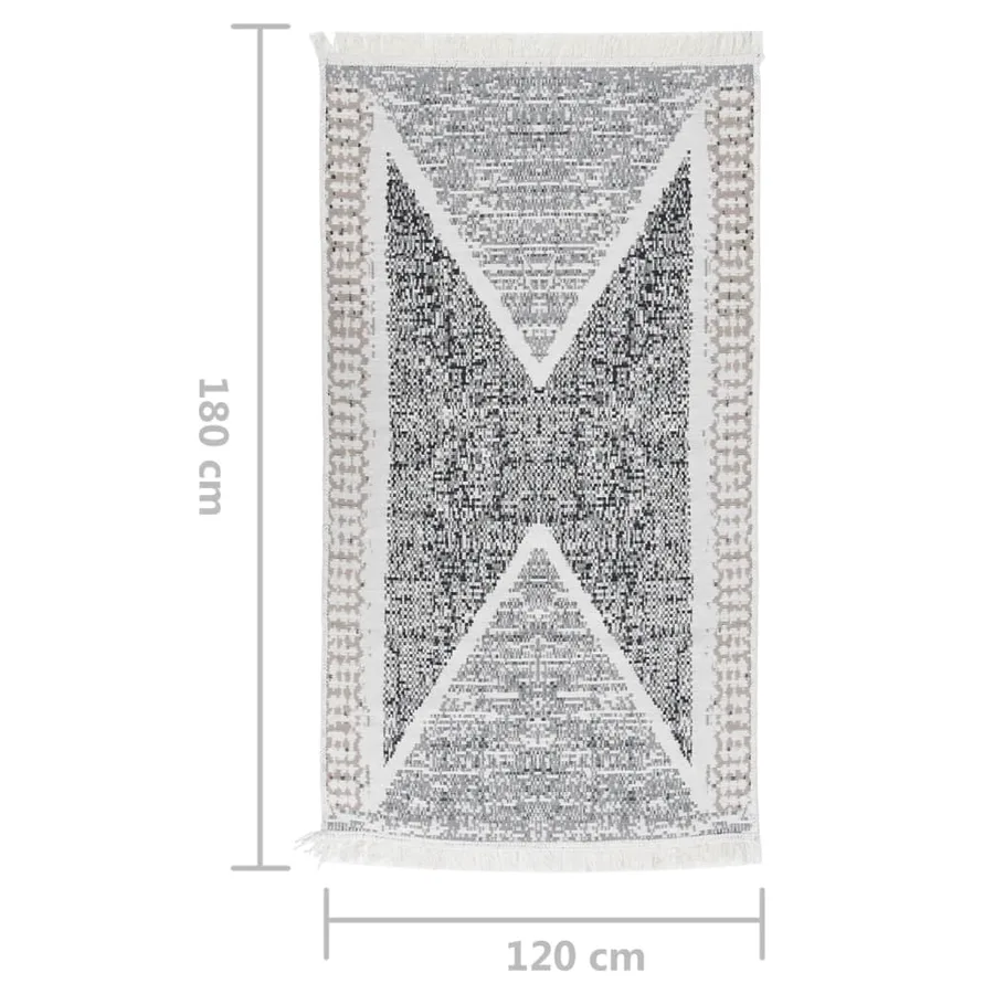 Tapis Noir et gris 120x180 cm Coton - 7