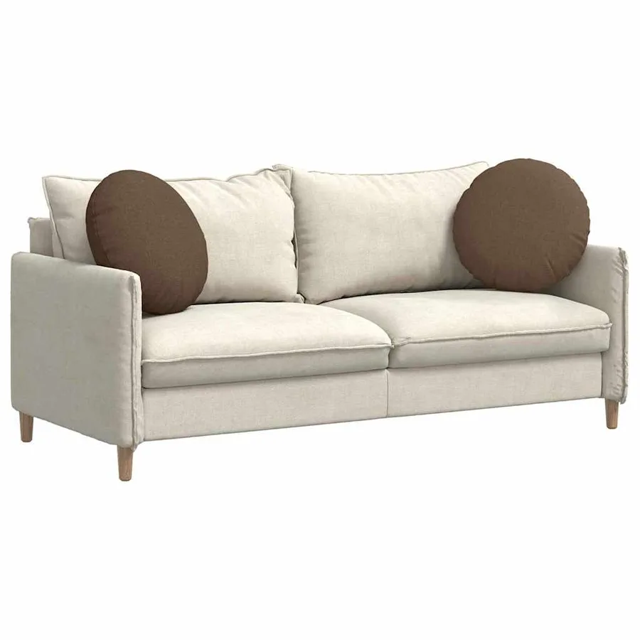 Coussins de siège 2 pcs Marron Ø50 x 19 cm tissu - 3