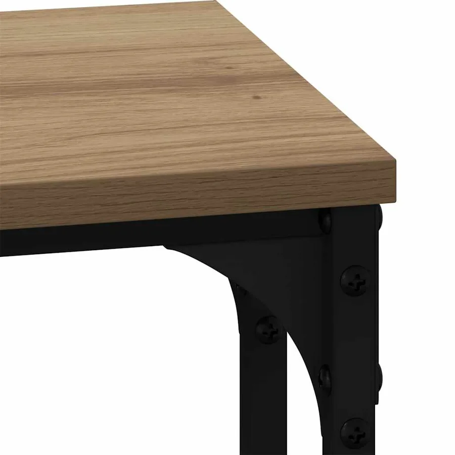 Table basse gigogne 3 pcs chêne artisanal 50.5 x 35 x 53 cm - 8