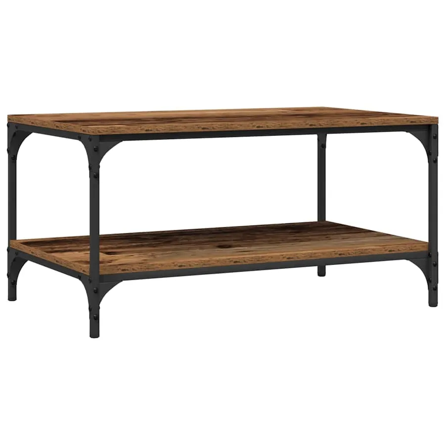 Table basse Bois Ancien 80 x 50 x 40 cm Bois d'ingénierie - 2