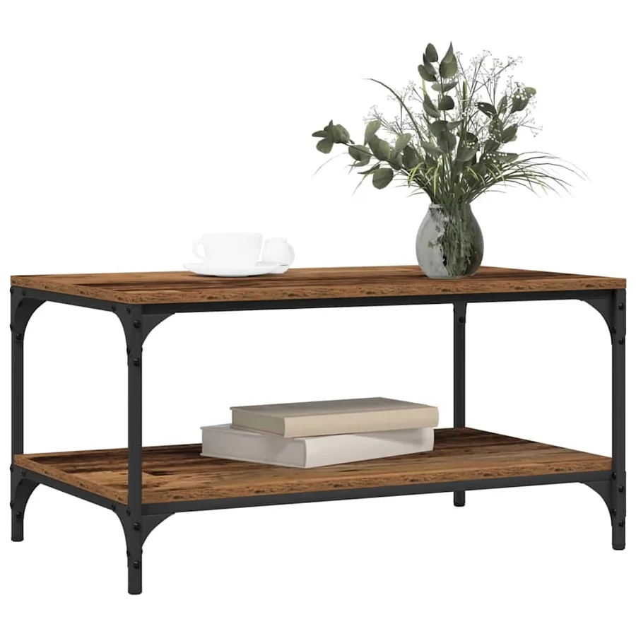 Table basse Bois Ancien 80 x 50 x 40 cm Bois d'ingénierie - 3