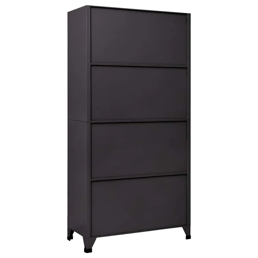 Armoire à casiers Anthracite et blanc 90x40x180 cm Acier - 5