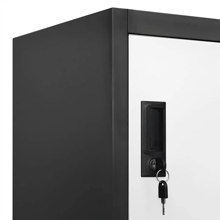 Armoire à casiers Anthracite et blanc 90x40x180 cm Acier - 7