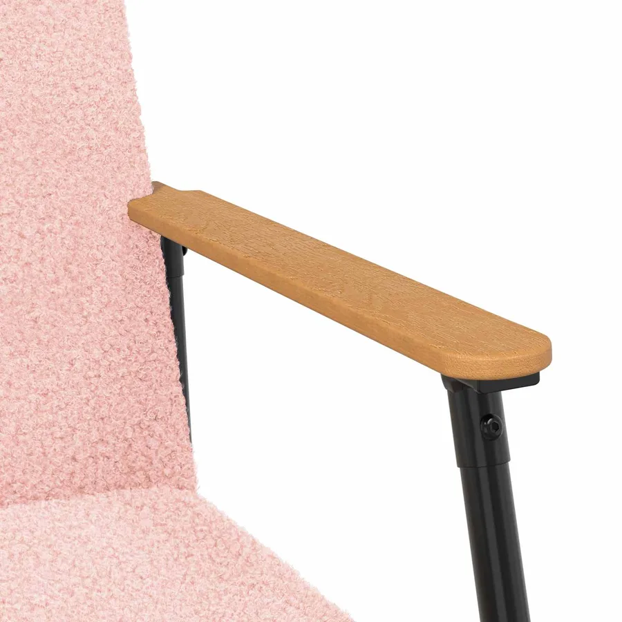 fauteuil Rose Tissu ressemblant à de la laine bouclée - 7