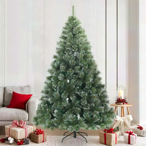 Sapin de Noël artificiel à branches pliantes, duveteux de neige
