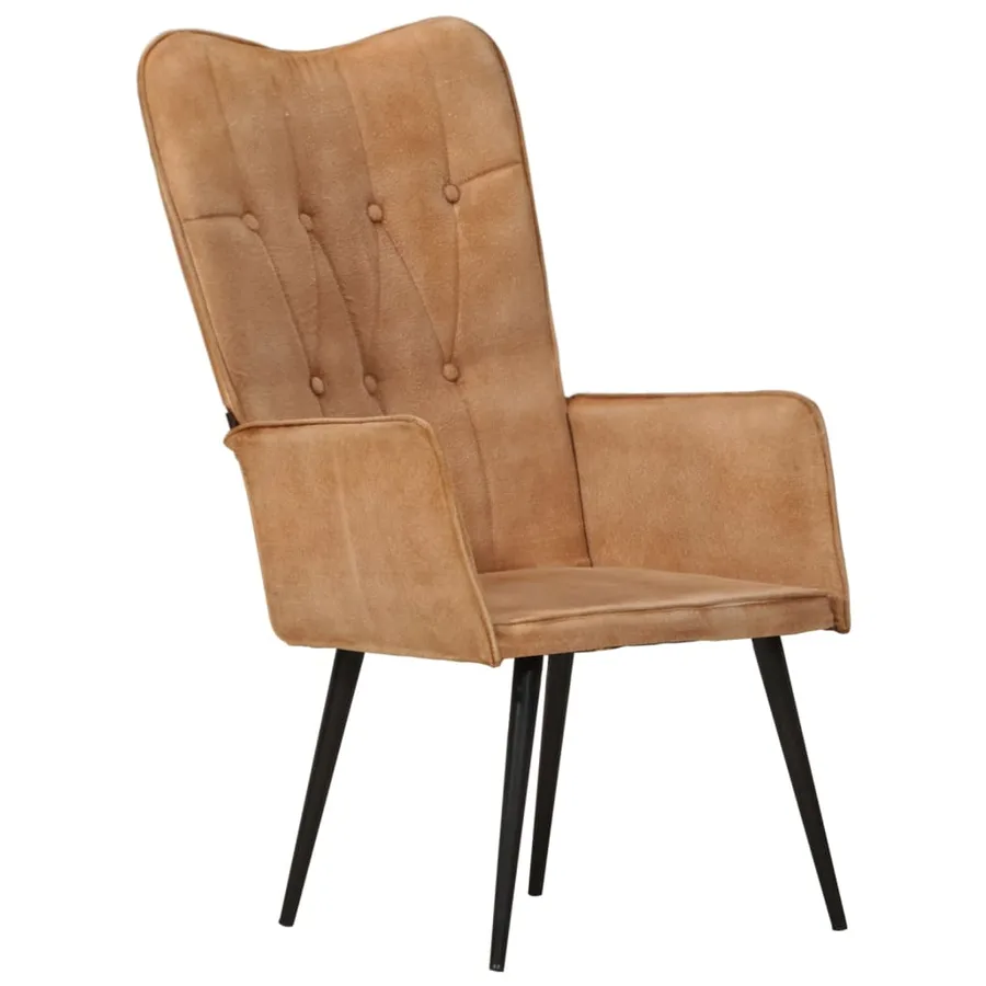 Chaise à oreilles Marron Toile - 10