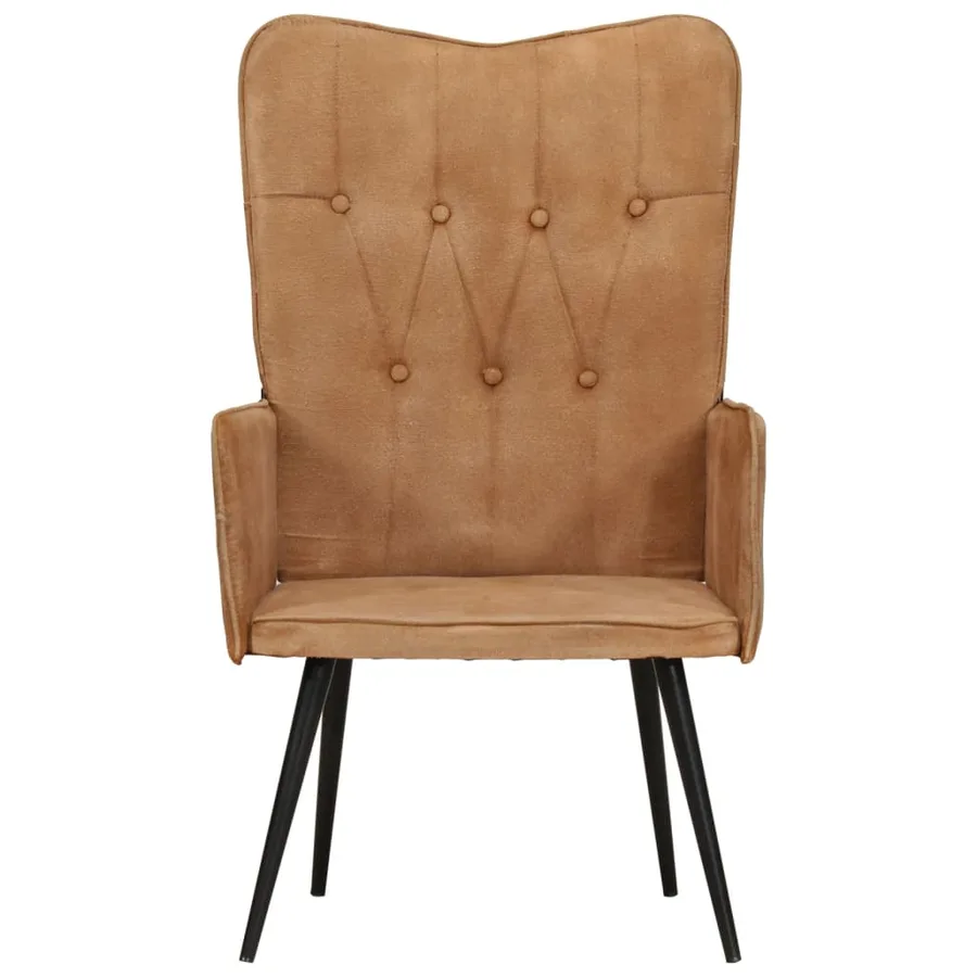 Chaise à oreilles Marron Toile - 2