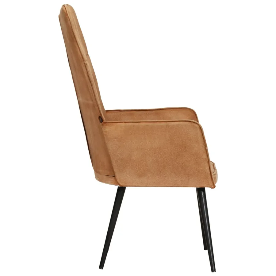 Chaise à oreilles Marron Toile - 3