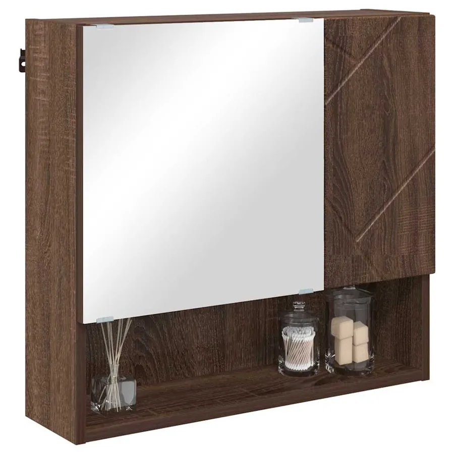 Armoire Miroir Chêne brun 59 x 17 x 55 cm Bois d'ingénierie - 3