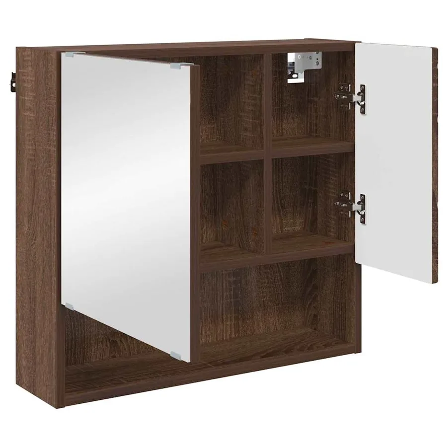 Armoire Miroir Chêne brun 59 x 17 x 55 cm Bois d'ingénierie - 5