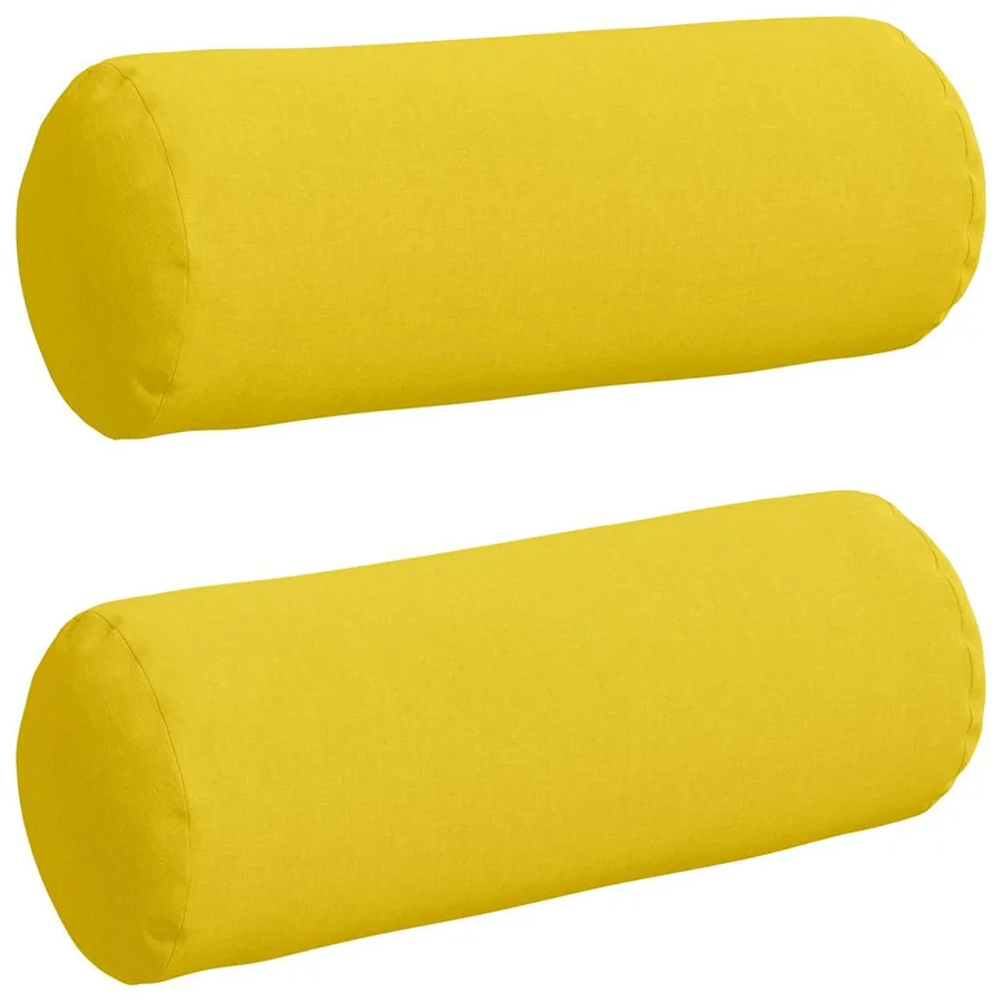 Coussins d'accent 2 pcs Jaune clair Ø 25 x 70 cm tissu - 2