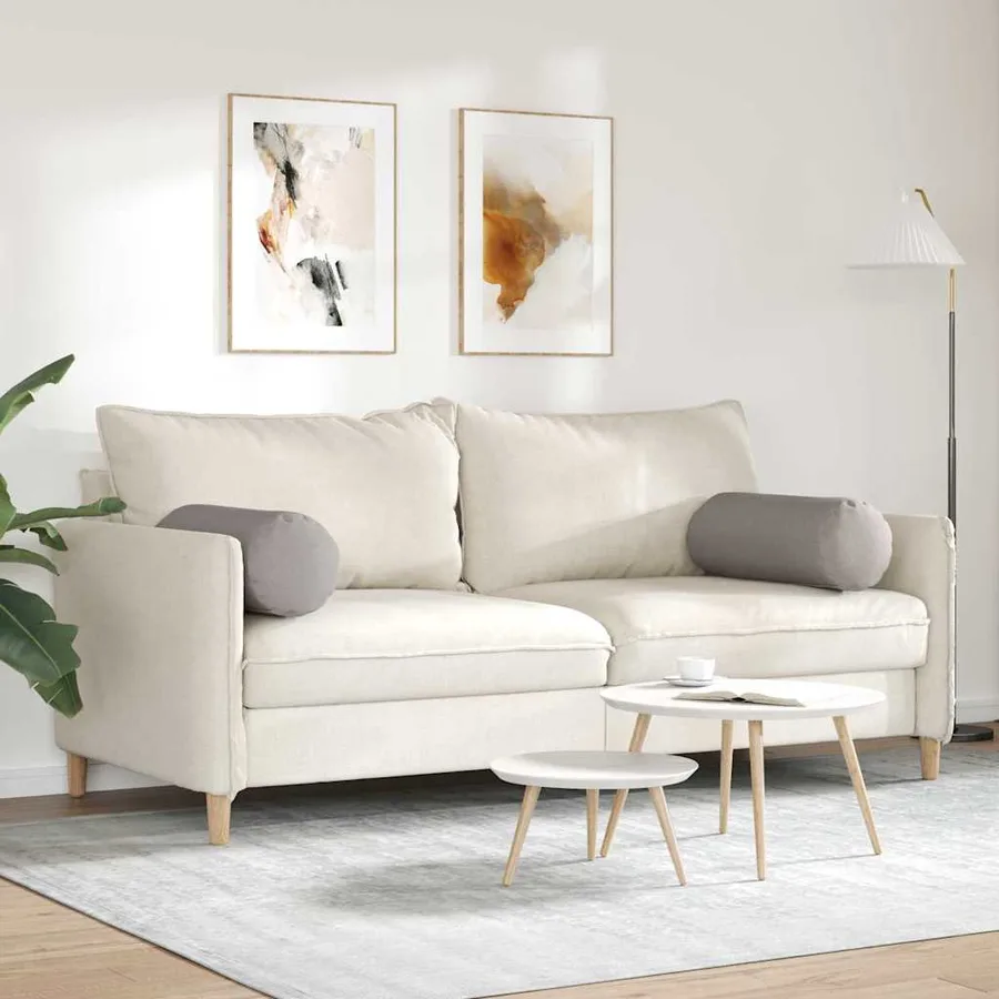 Coussins d'accent 2 pcs Taupe Ø 25 x 70 cm tissu - 4