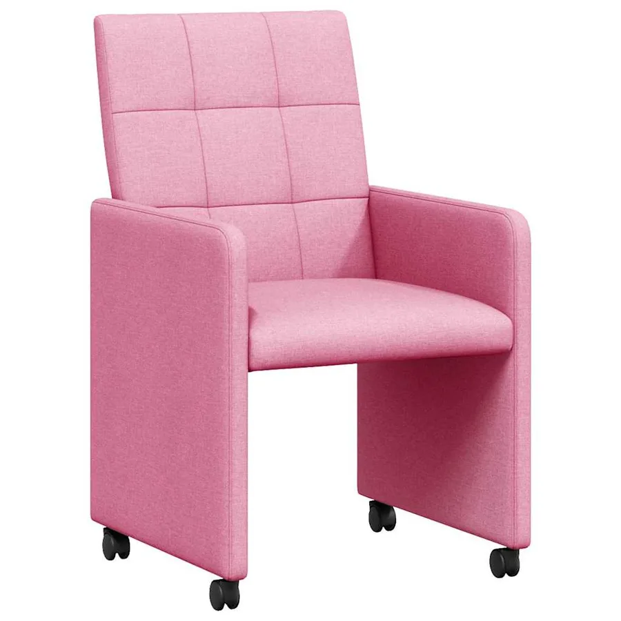 Chaises de Salle à Manger avec Roues 2 pcs Rose 58 x 65 x 94 cm - 2