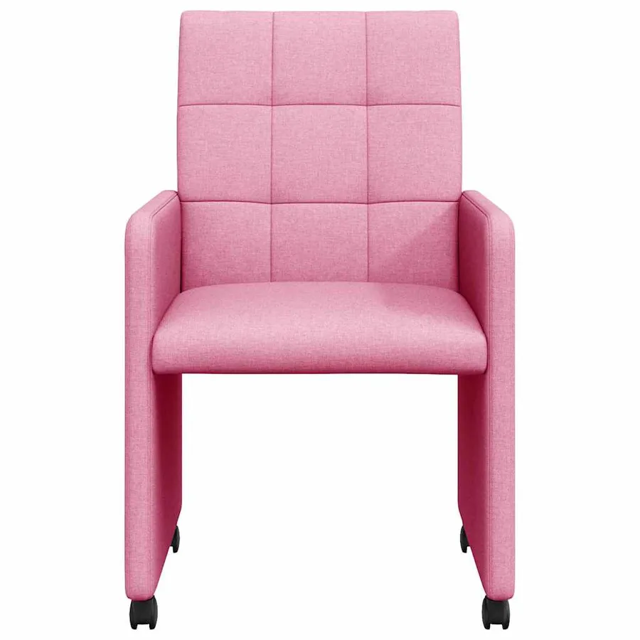 Chaises de Salle à Manger avec Roues 2 pcs Rose 58 x 65 x 94 cm - 4