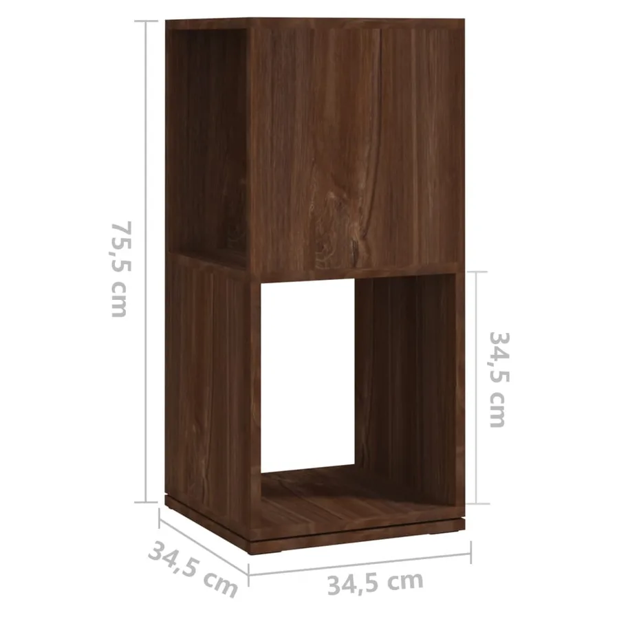 Armoire rotative Chêne marron 34,5x34,5x75,5 cm bois ingénierie - 7