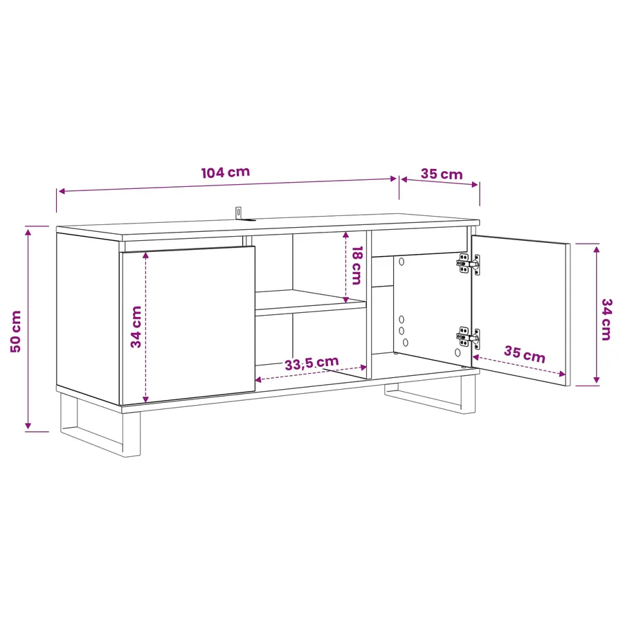 Meuble TV Bois Ancien 104 x 35 x 50 cm Bois d'ingénierie - 12