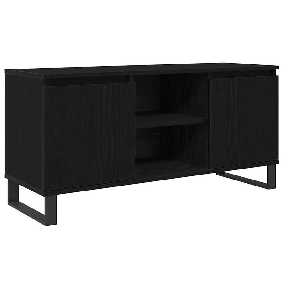 Meuble TV Chêne noir 104 x 35 x 50 cm Bois d'ingénierie - 2