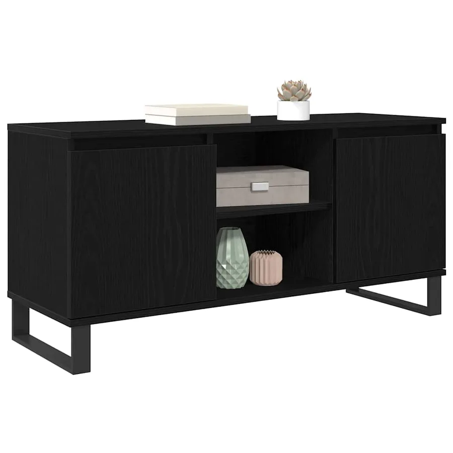 Meuble TV Chêne noir 104 x 35 x 50 cm Bois d'ingénierie - 3