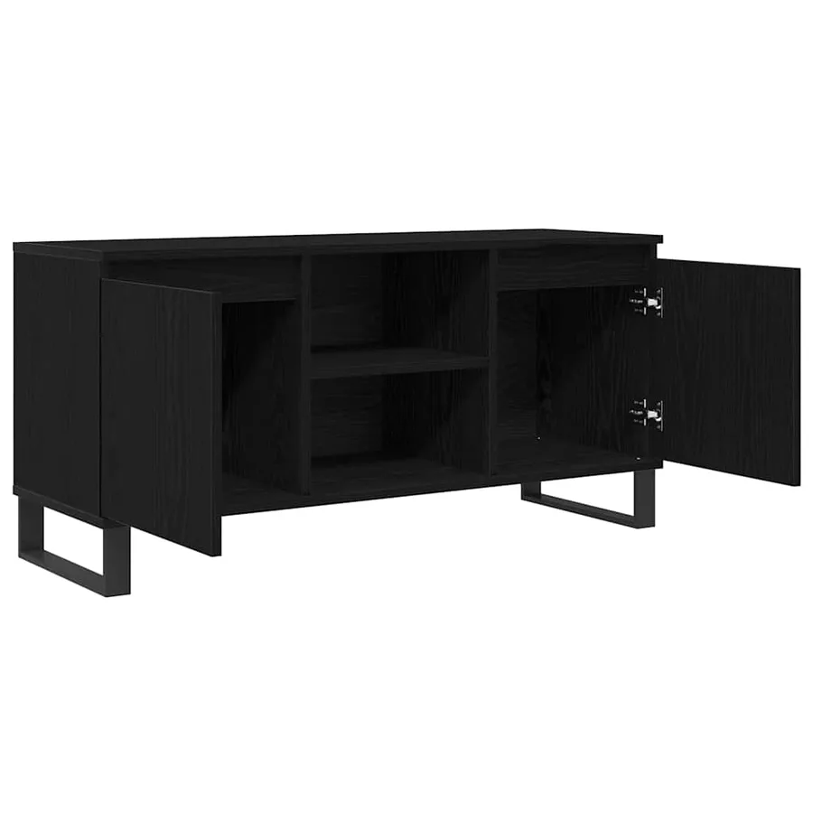 Meuble TV Chêne noir 104 x 35 x 50 cm Bois d'ingénierie - 5