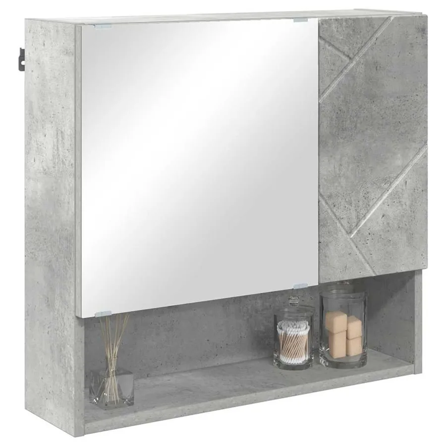 Armoire Miroir Gris béton 59 x 17 x 55 cm Bois d'ingénierie - 3