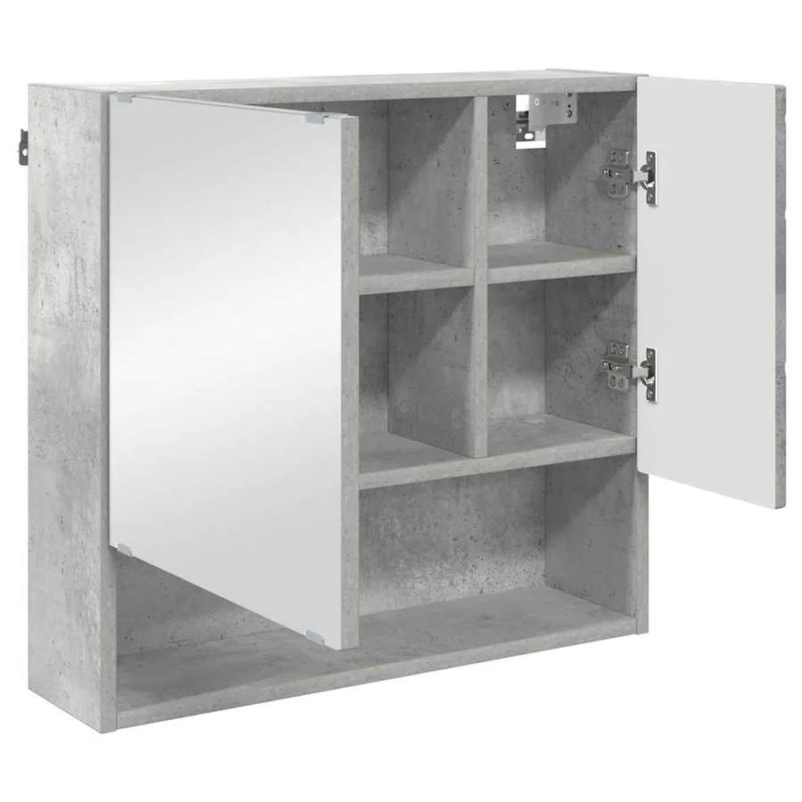 Armoire Miroir Gris béton 59 x 17 x 55 cm Bois d'ingénierie - 5