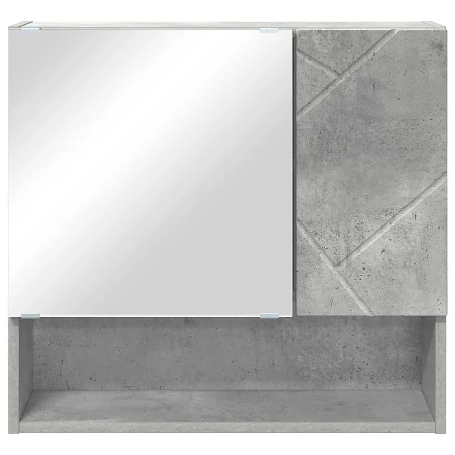 Armoire Miroir Gris béton 59 x 17 x 55 cm Bois d'ingénierie - 6
