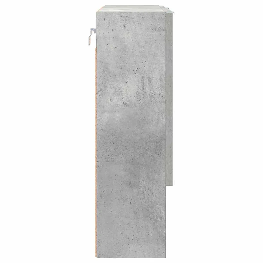 Armoire Miroir Gris béton 59 x 17 x 55 cm Bois d'ingénierie - 7