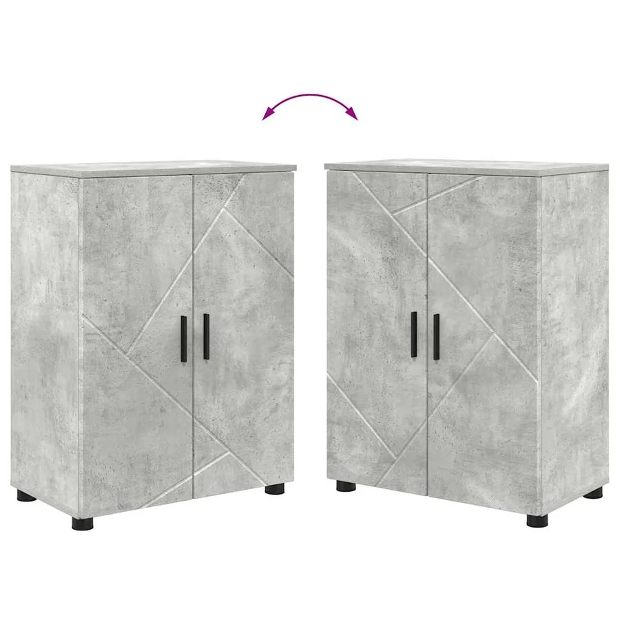 Ensemble de mobilier de salle de bain 4 pcs Gris béton - 13