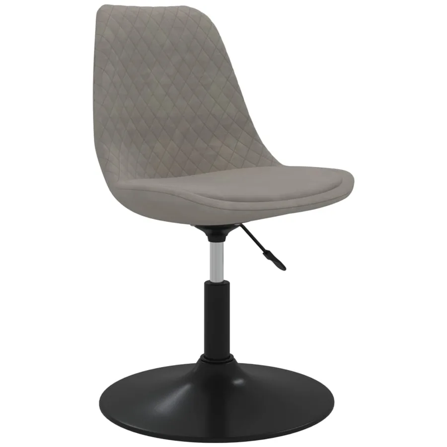 Chaises à manger pivotantes lot de 4 Gris clair Velours - 3