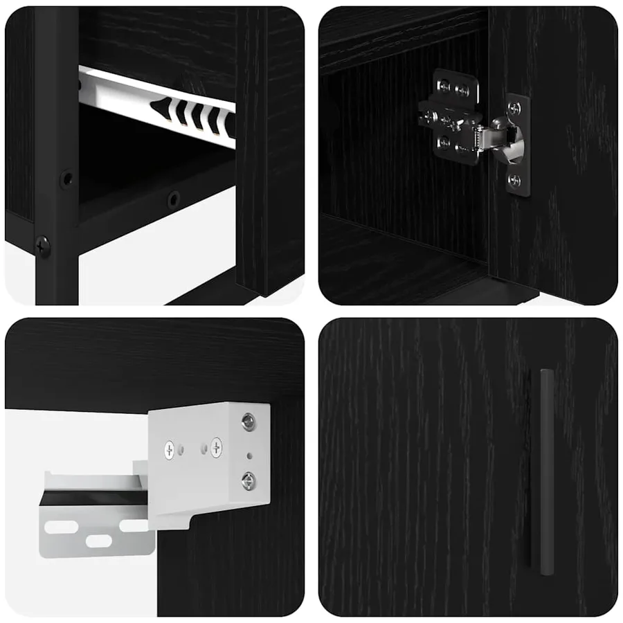 Ensemble de mobilier de salle de bain 3 pcs Chêne noir - 9