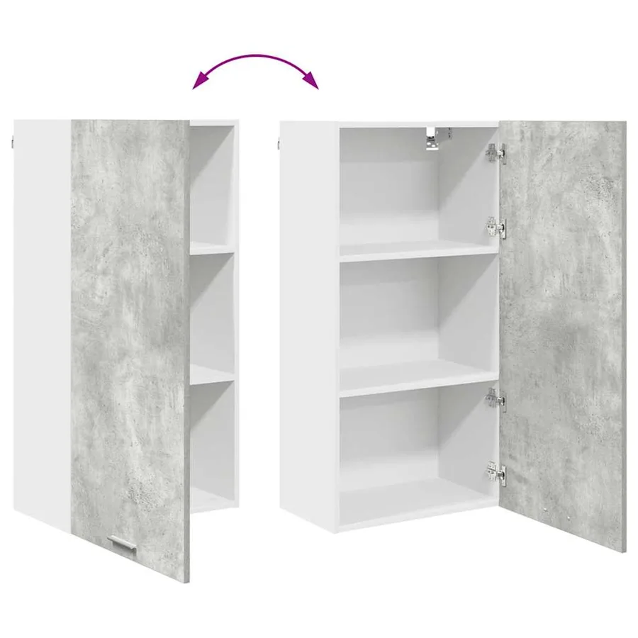 Armoire suspendue Gris béton et Blanc 50 x 31 x 100 cm - 11