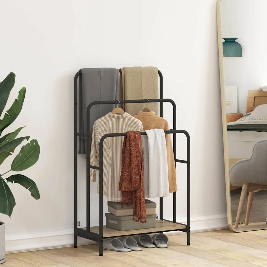 Porte-vêtements avec étagère Chêne Sonoma 60 x 30 x 100,5 cm - 4