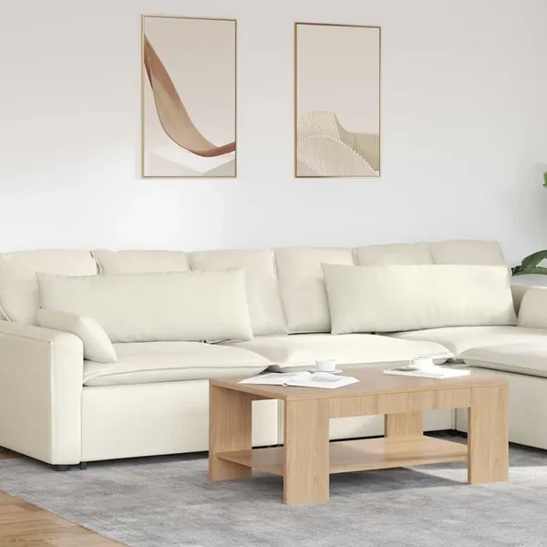 Coussins de canapé 2 pcs Crème 120 x 40 cm
