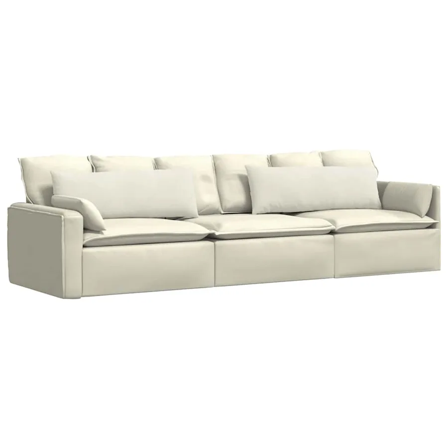 Coussins de canapé 2 pcs Crème 120 x 40 cm - 3