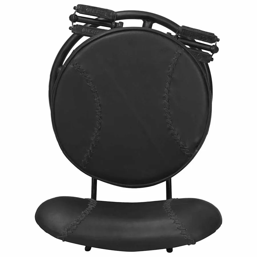 Tabourets de bar lot de 2 noir cuir de chèvre véritable - 6