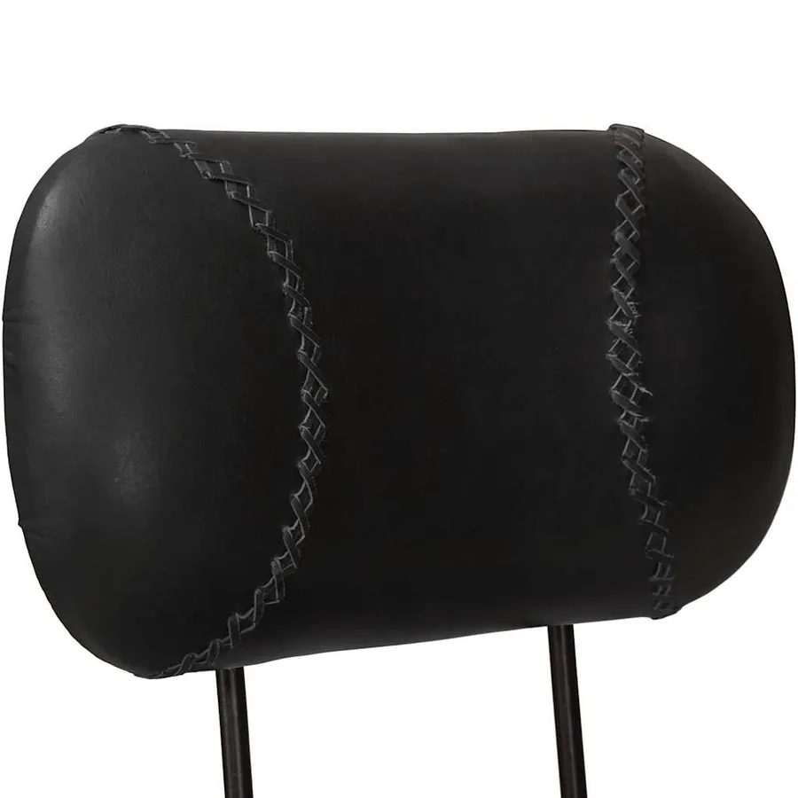 Tabourets de bar lot de 2 noir cuir de chèvre véritable - 7