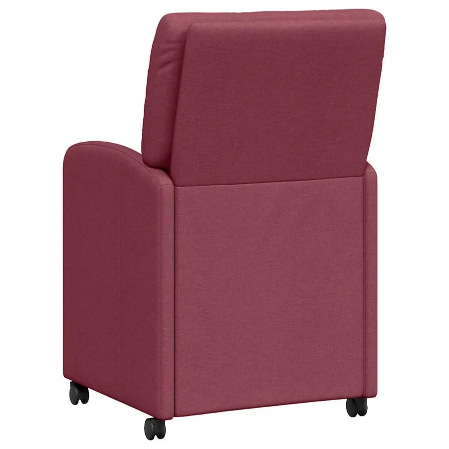 Chaises de Salle à Manger avec Roues 2 pcs Bordeaux tissu - 6