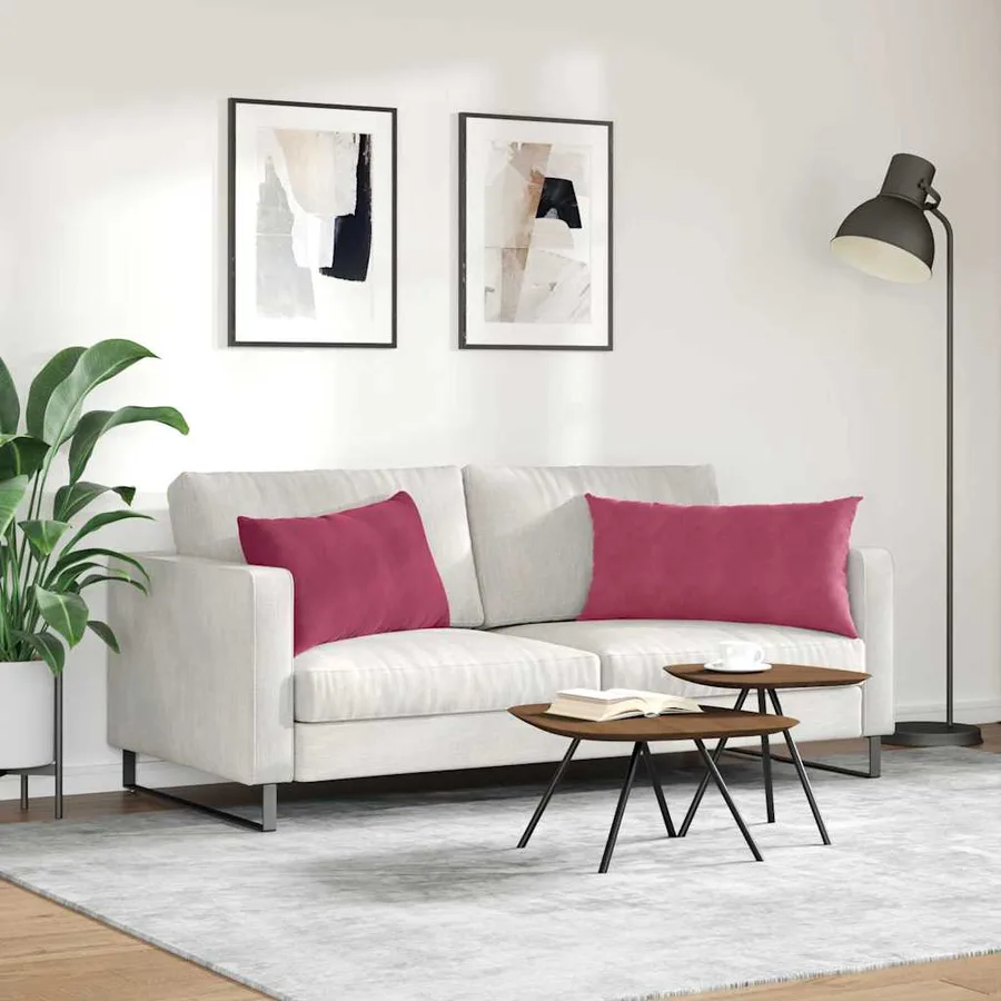 Coussins de canapé 2 pcs Bordeaux 80 x 40 cm - 4