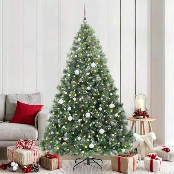Sapin de Noël artificiel avec 300 LED Vert 210 cm PE et PVC