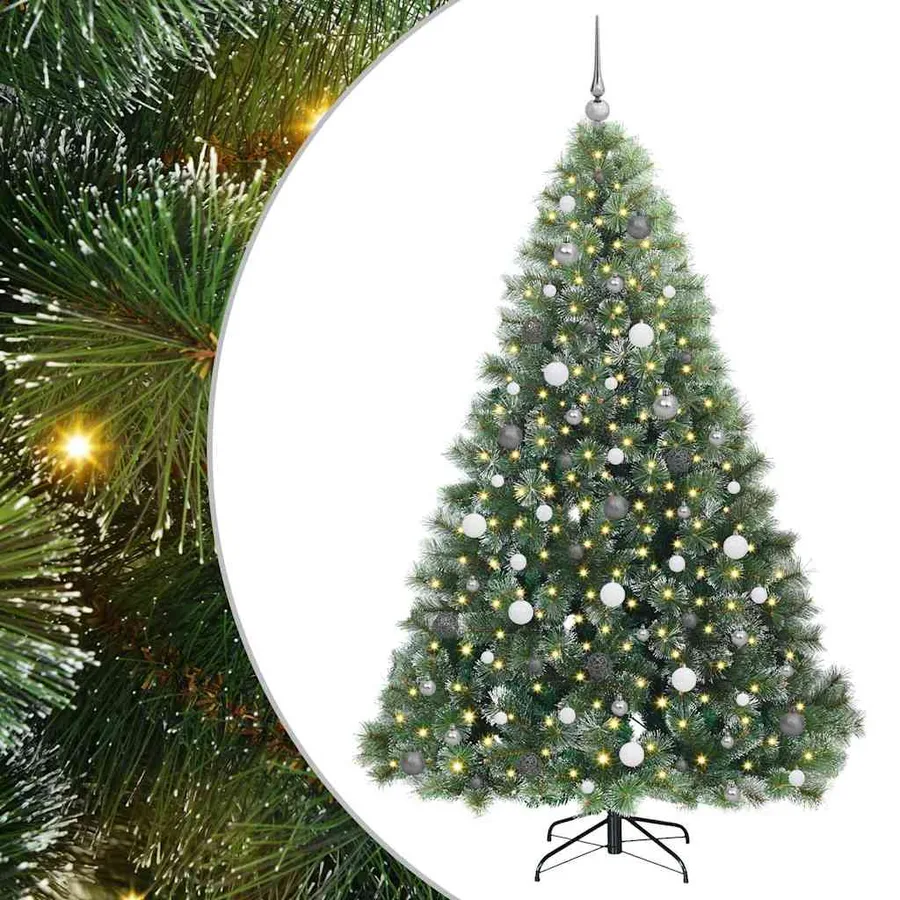 Sapin de Noël artificiel avec 300 LED Vert 210 cm PE et PVC - 2