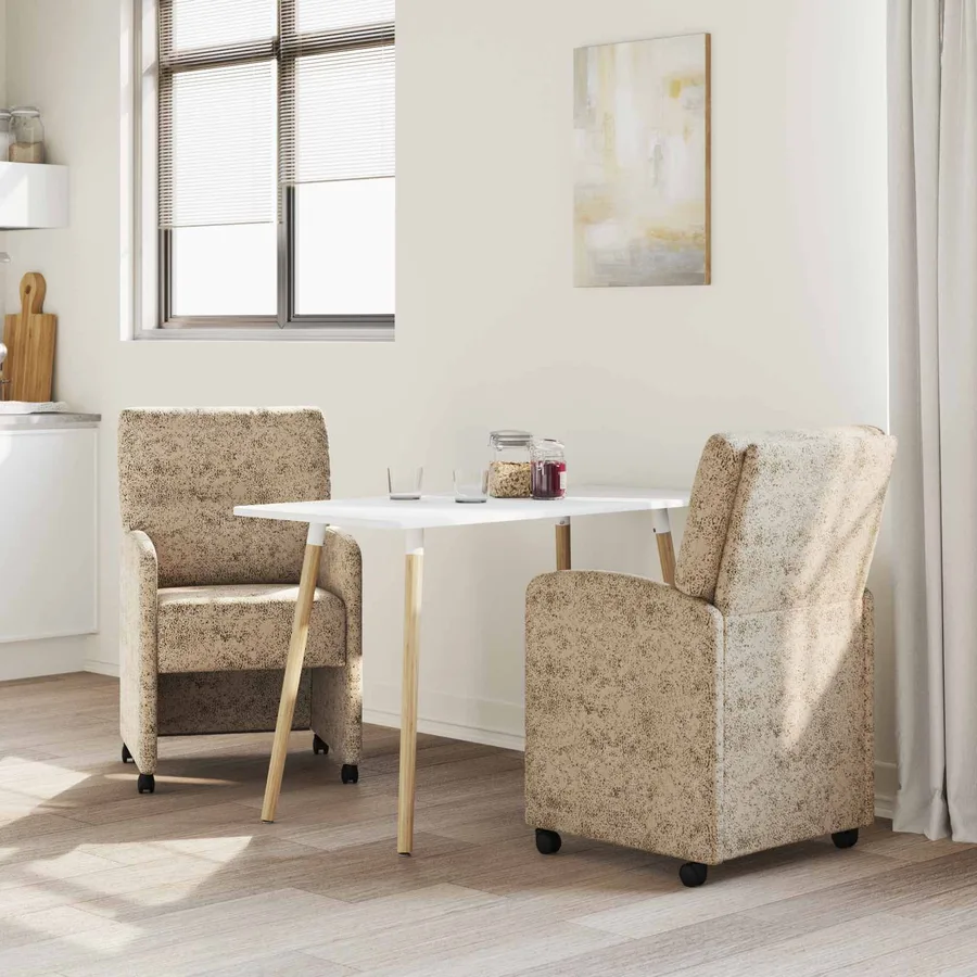 Chaises de Salle à Manger avec Roues 2 pcs Gris clair - 3