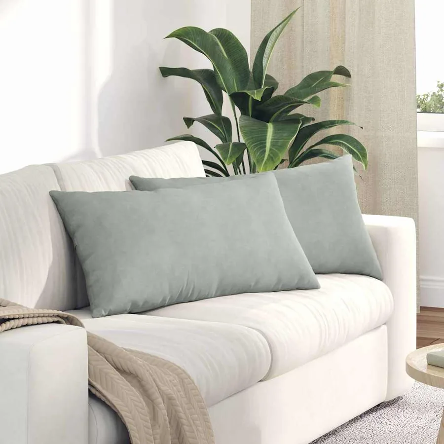 Coussins de canapé 2 pcs Gris clair 80 x 40 cm