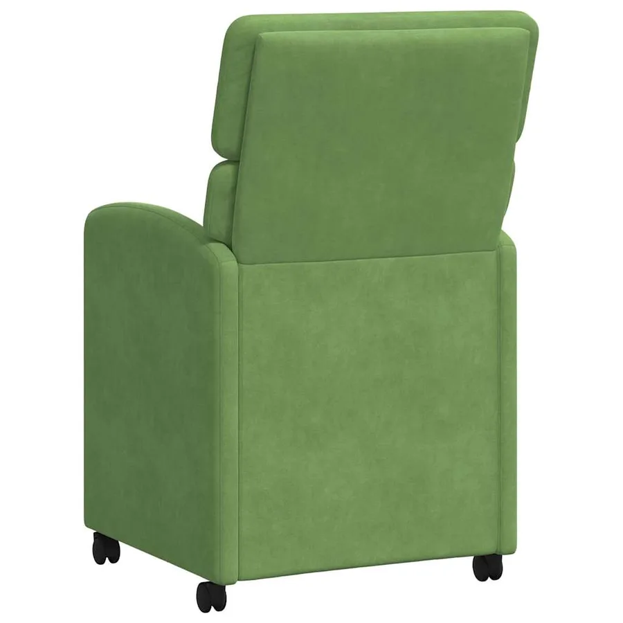 Chaises de Salle à Manger avec Roues 2 pcs Vert clair Velours - 6