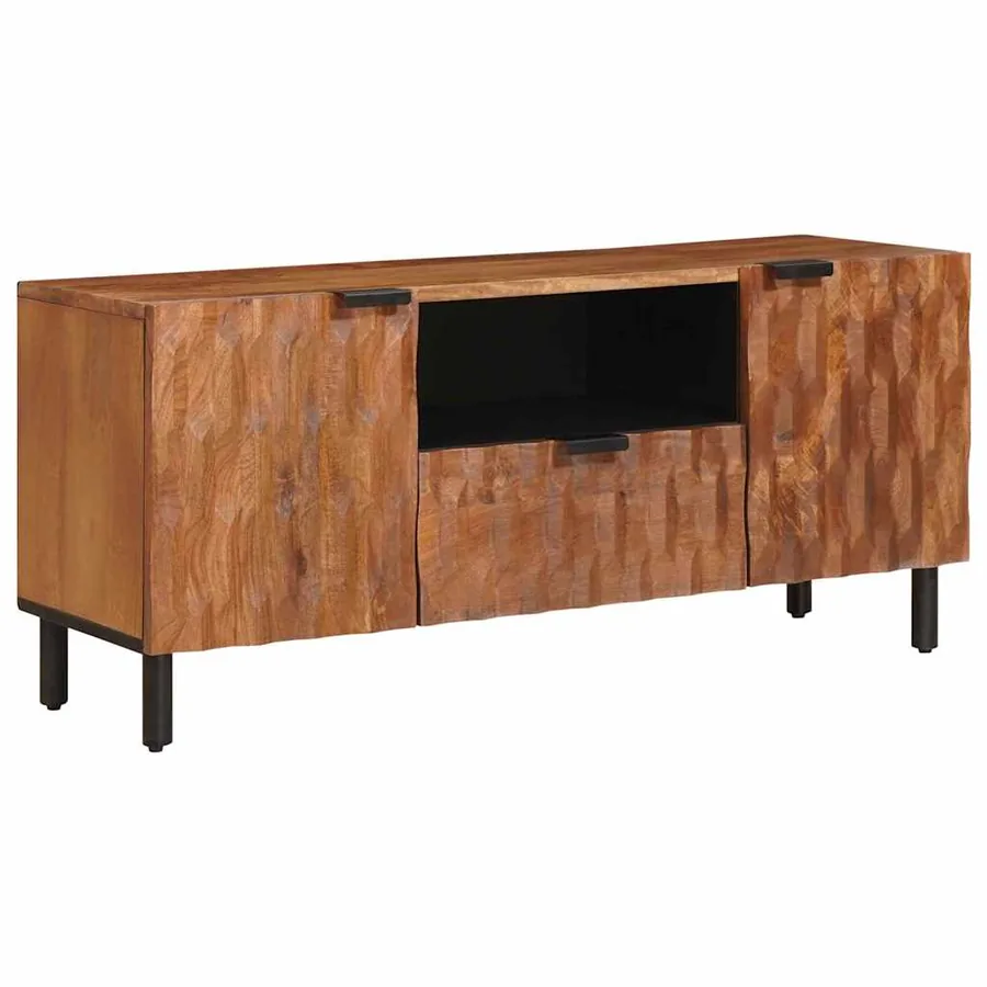 Meuble TV avec tiroir Finition Acacia Brun 105 x 33 x 46 cm
