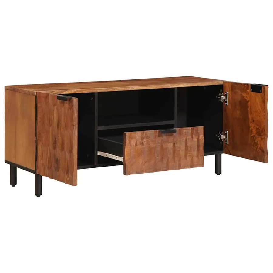 Meuble TV avec tiroir Finition Acacia Brun 105 x 33 x 46 cm - 2
