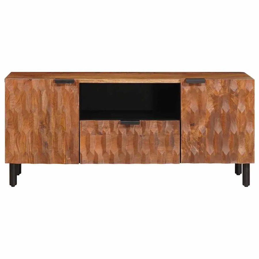 Meuble TV avec tiroir Finition Acacia Brun 105 x 33 x 46 cm - 3
