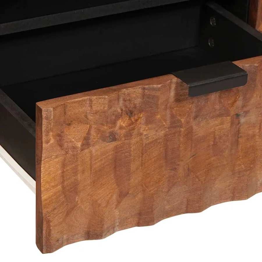 Meuble TV avec tiroir Finition Acacia Brun 105 x 33 x 46 cm - 7