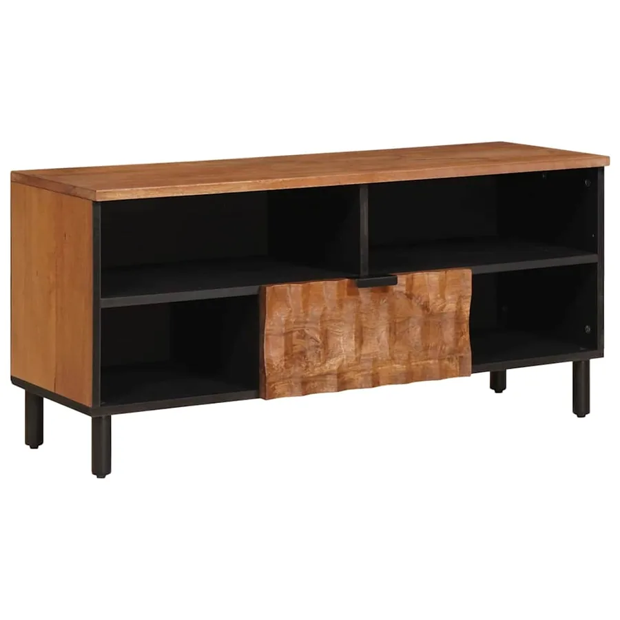 Meuble TV avec tiroir Finition Acacia Brun 100 x 33 x 46 cm