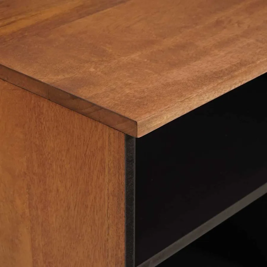 Meuble TV avec tiroir Finition Acacia Brun 100 x 33 x 46 cm - 6